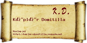 Káplár Domitilla névjegykártya